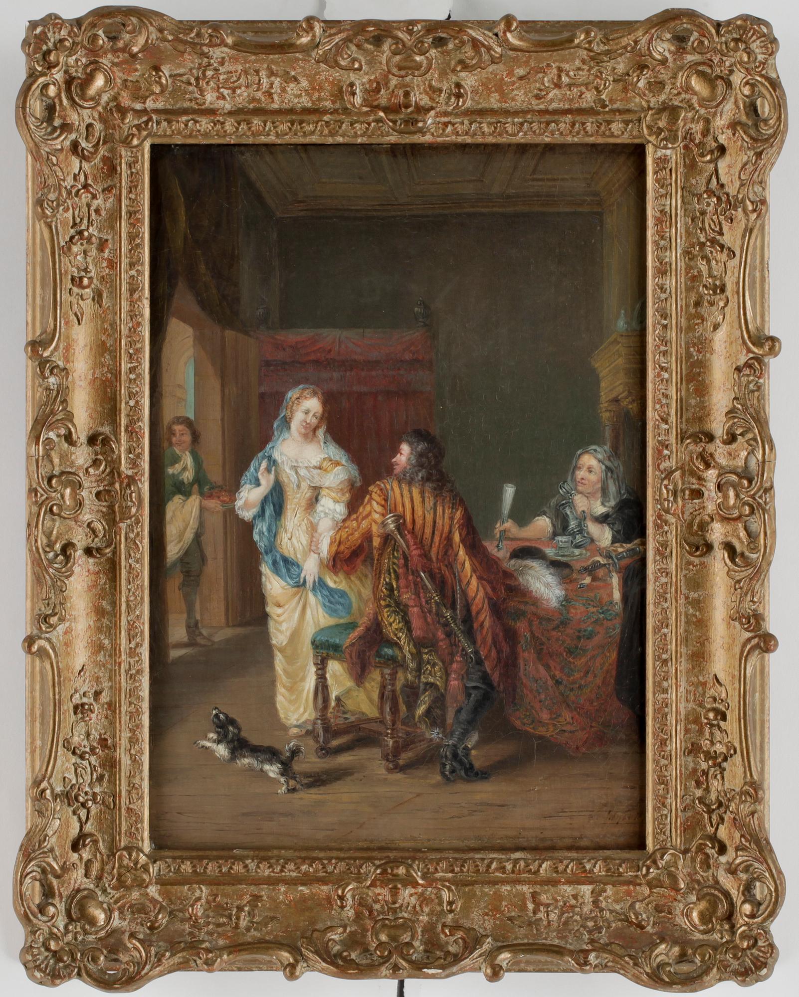 OKÄND KONSTNÄR, olja på duk, otydl sign, 1800-tal.