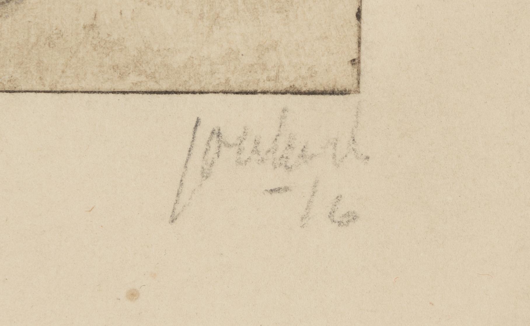 John Jon-And, kolorerad etsning, 1916, signerad 5/7.
