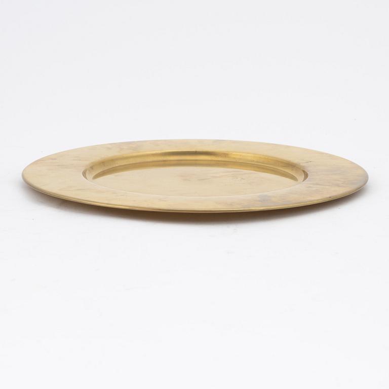 Kuverttallrikar, 8 st, mässing, Stelton, Danmark.