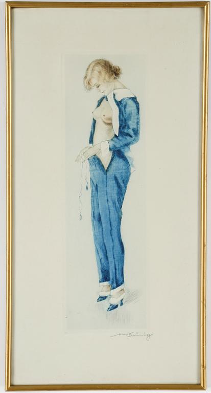 MAX BRÜNNING, färgetsning, signerad.