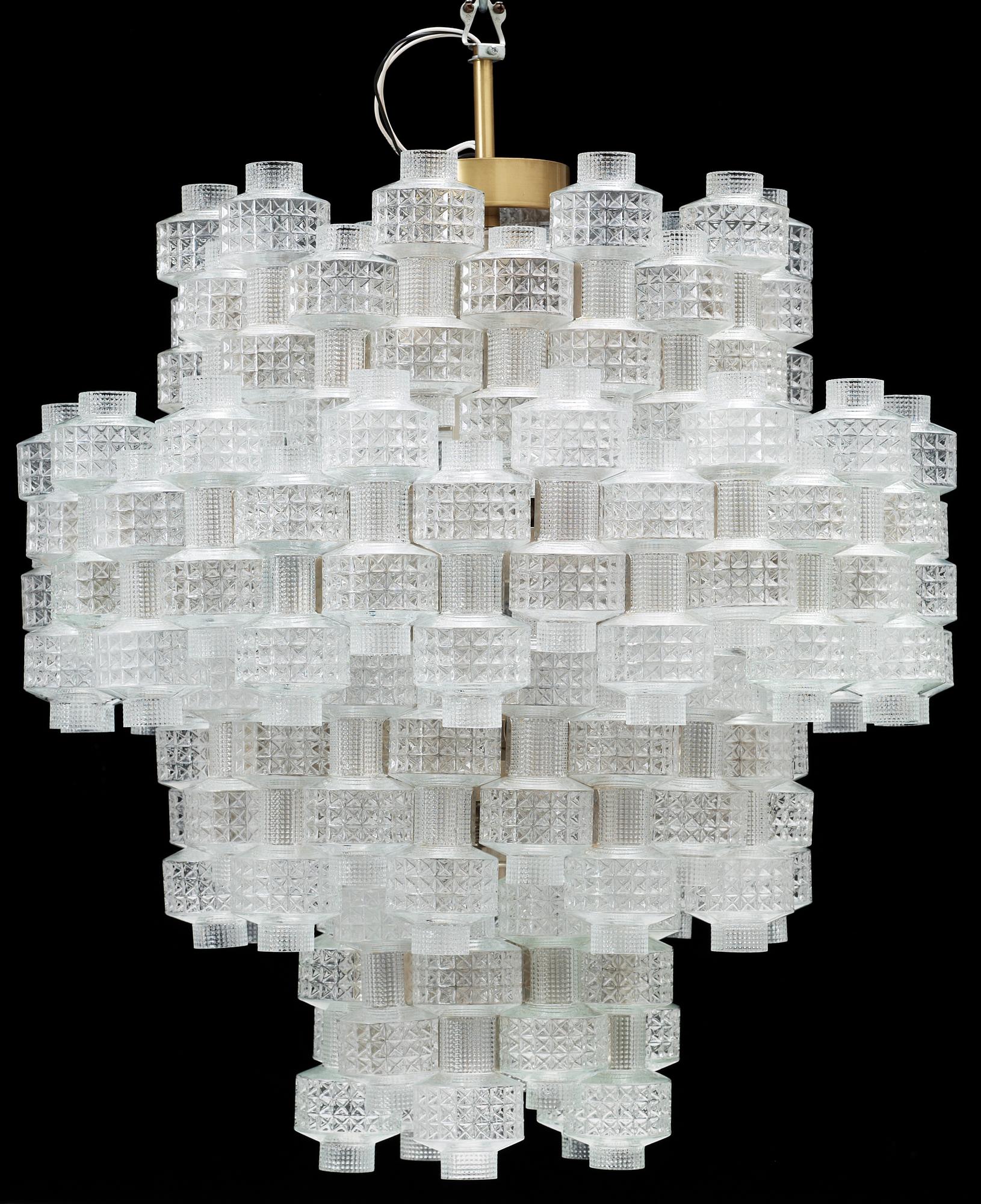 TAKLAMPA, Orrefors/Fagerhult, 1900-talets mitt. H ca 90.