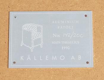 MATS THESELIUS, fåtölj, "Aluminiumfåtölj", Källemo AB, Värnamo ca 1990.