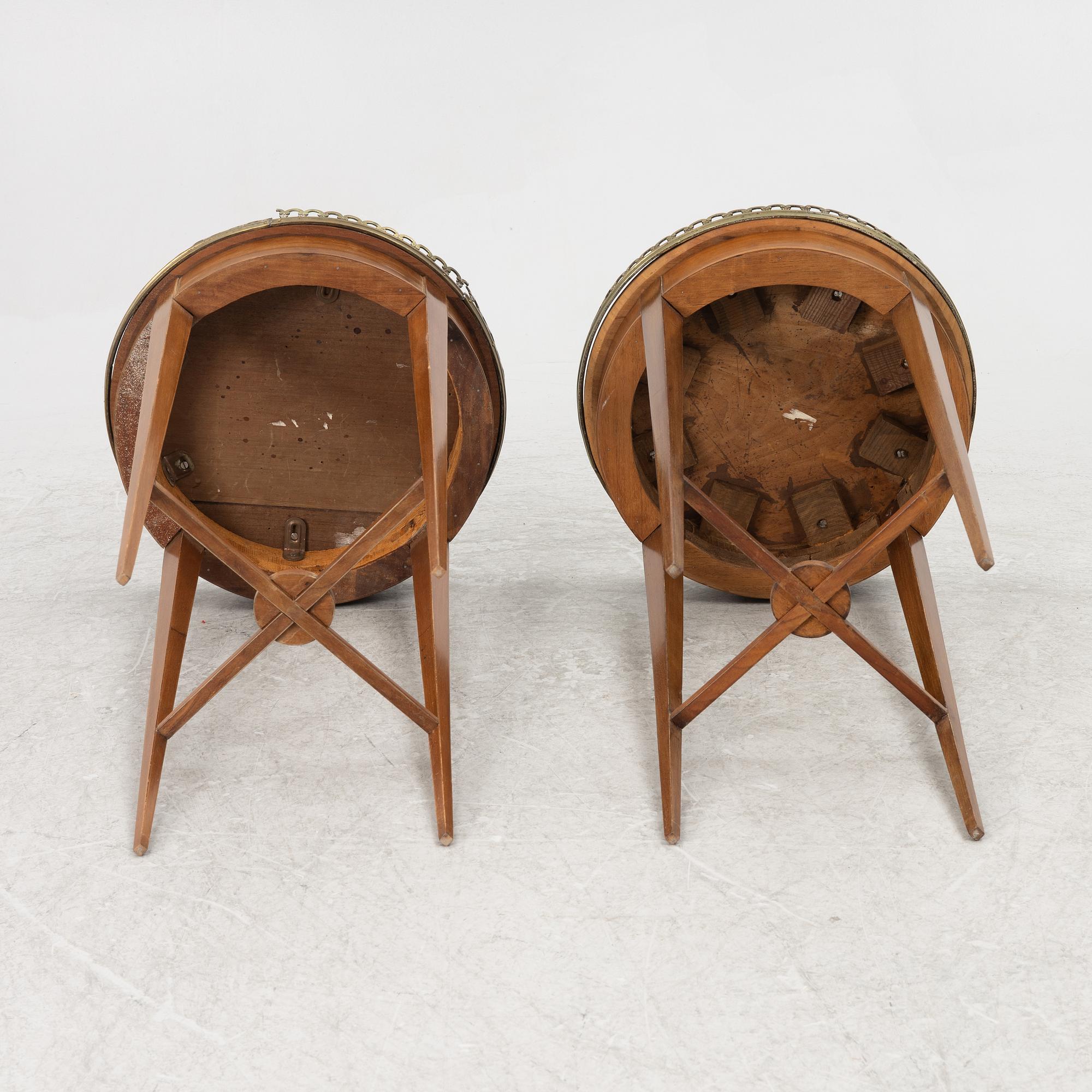 A pair of Gustavian style side tables, Sweden, around 1900.