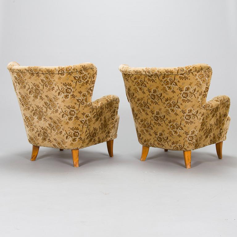 Ilmari Lappalainen, a pair of 1950's 'Laila' armchairs for Asko, Finland.