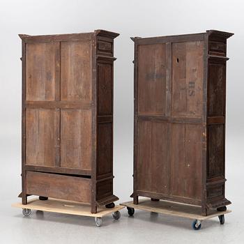 A pair of cabinets, Renaissance style, late 19th century.