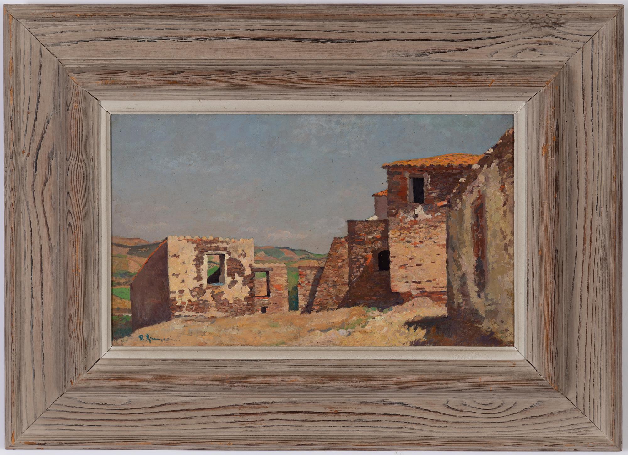 Reinhold Ljunggren, olja på pannå, signerad.