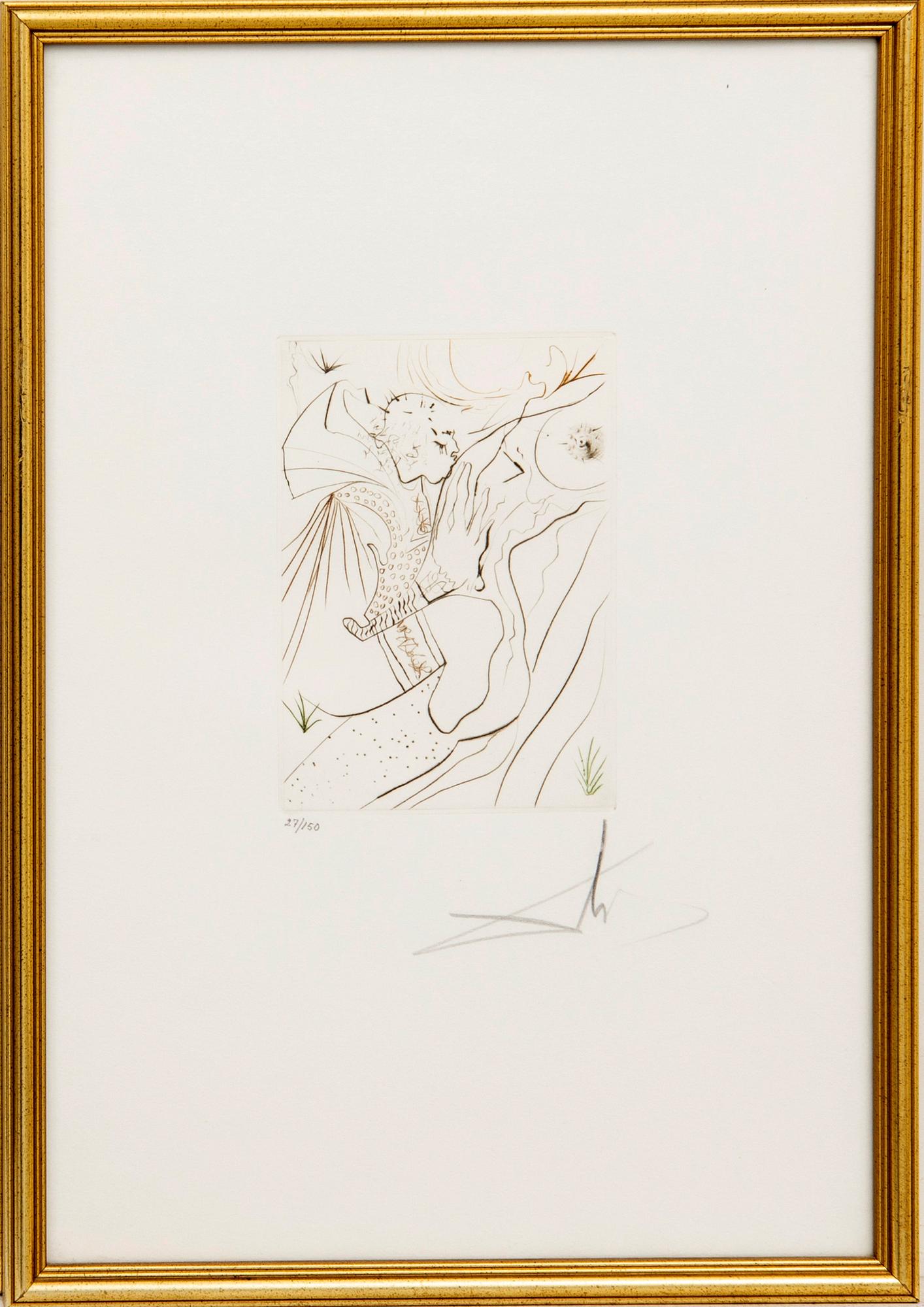 Salvador Dalí, drypoint etching signed and numberad 27/150.