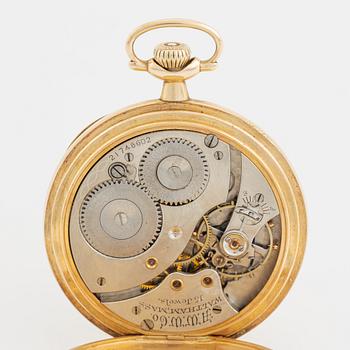 Waltham, pocket watch, 14k gold, 46 mm.