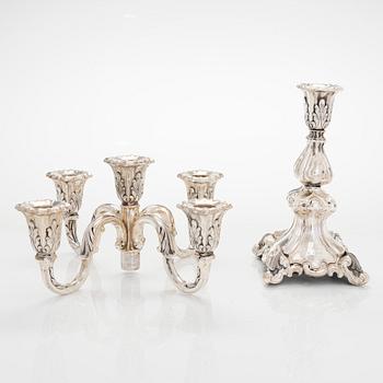 Kandelaber, silver, Auran Kultaseppä Oy, Åbo 1975-76.