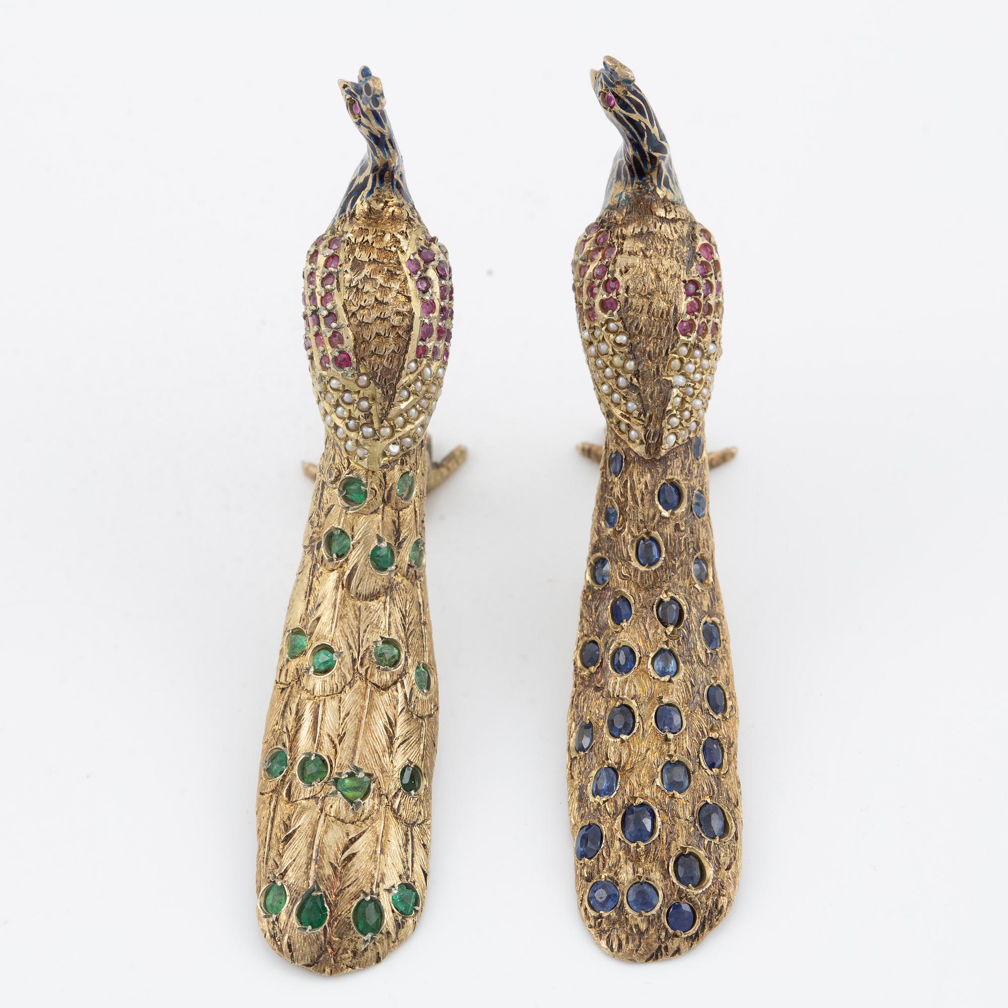 Prydnadsfåglar, ett par, 1800/1900-tal.