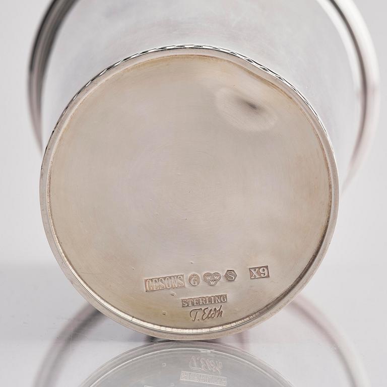 A sterling silver beaker, mark of Tore Eldh, Ceson, Gothenburg, Sweden 1972.
