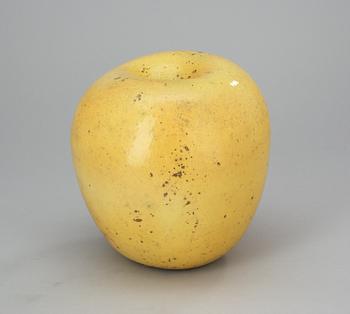 A Hans Hedberg faience apple, Biot, France.