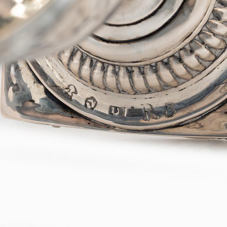 Three Swedish silver cups, 19th century.