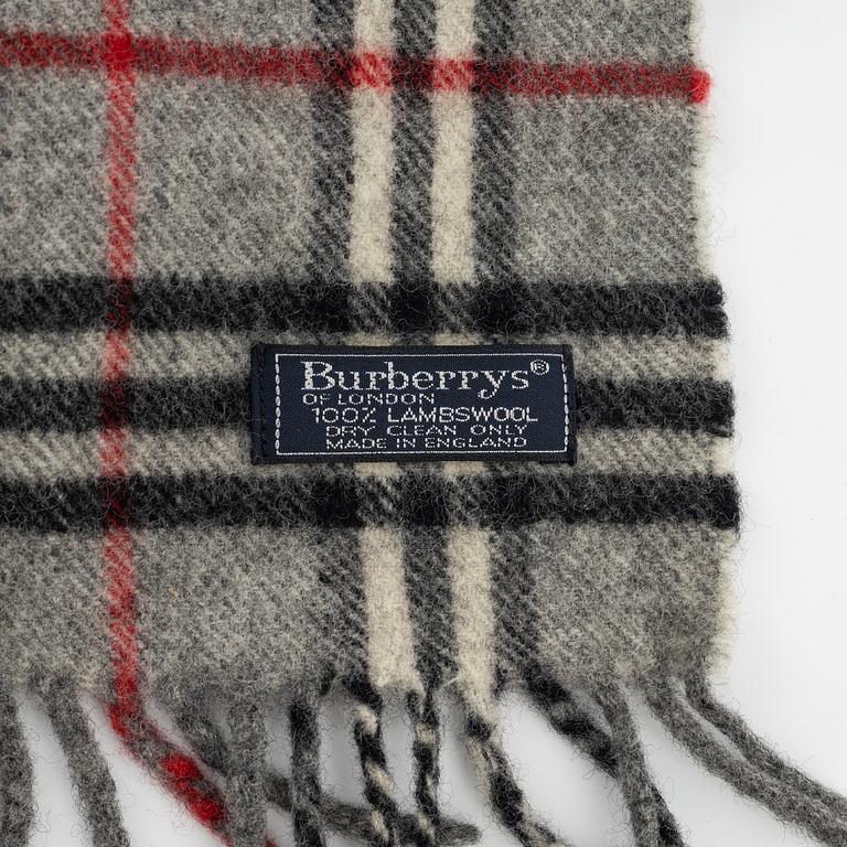 Burberry, two lambswool scarves.