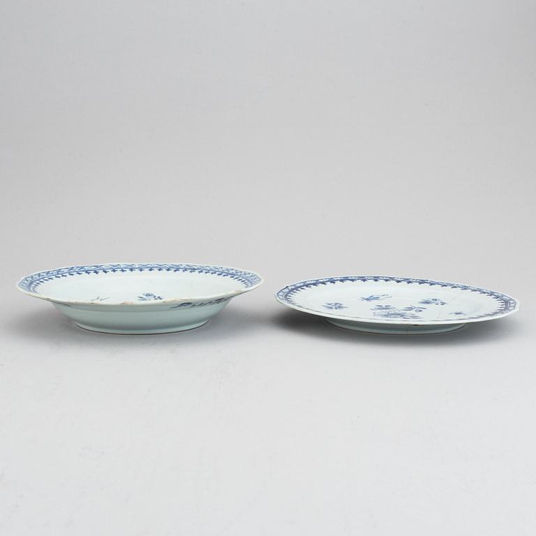 Two blue and white serving dishes, Qing dynasty, Qianlong (1736-95).