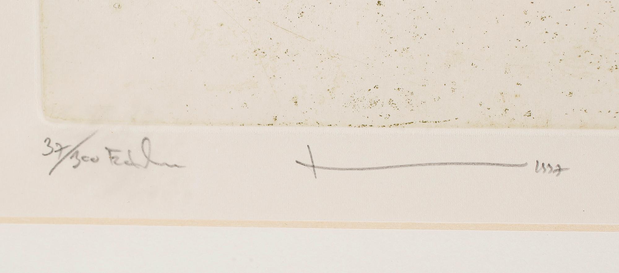 OKÄND KONSTNÄR, 5 st, etsningar, otydligt signerad och daterad 1997, numrerade.