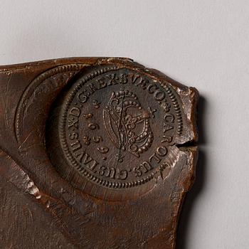 PLATE MONEY, 8 daler SM 1659 (Karl X Gustav), Avesta.