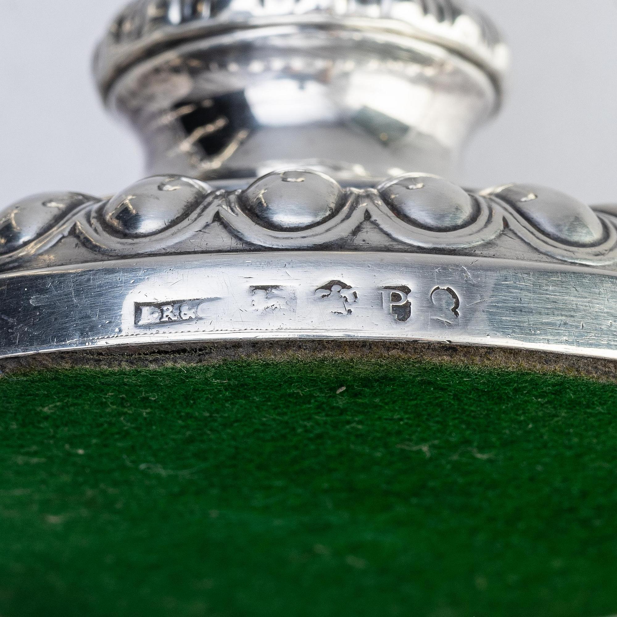 Four English silver candlesticks, marks of John Roberts & Co, Sheffield 1808.