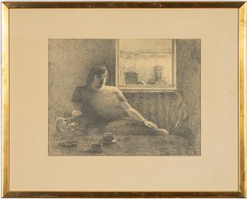 Ola Billgren, charcoal on paper, signed and dated -74.