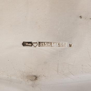 Tarjotin, hopea, Kultakeskus, Hämeenlinna 1948.