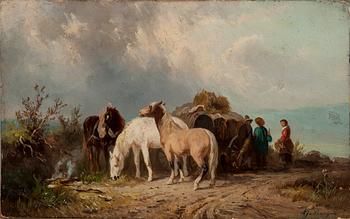 ALBERT JURARDUS VAN PROOYEN, olja på pannå, signerad.