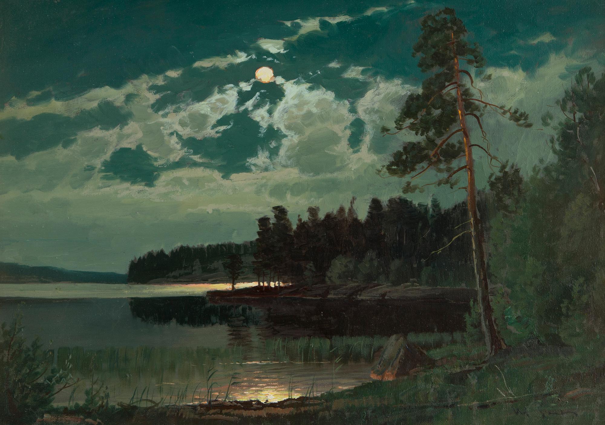 Wille Salonen, Moonlit landscape.