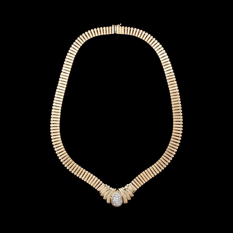 COLLIER, 17 briljantslipade diamanter, tot. ca 0.70 ct, Italien.