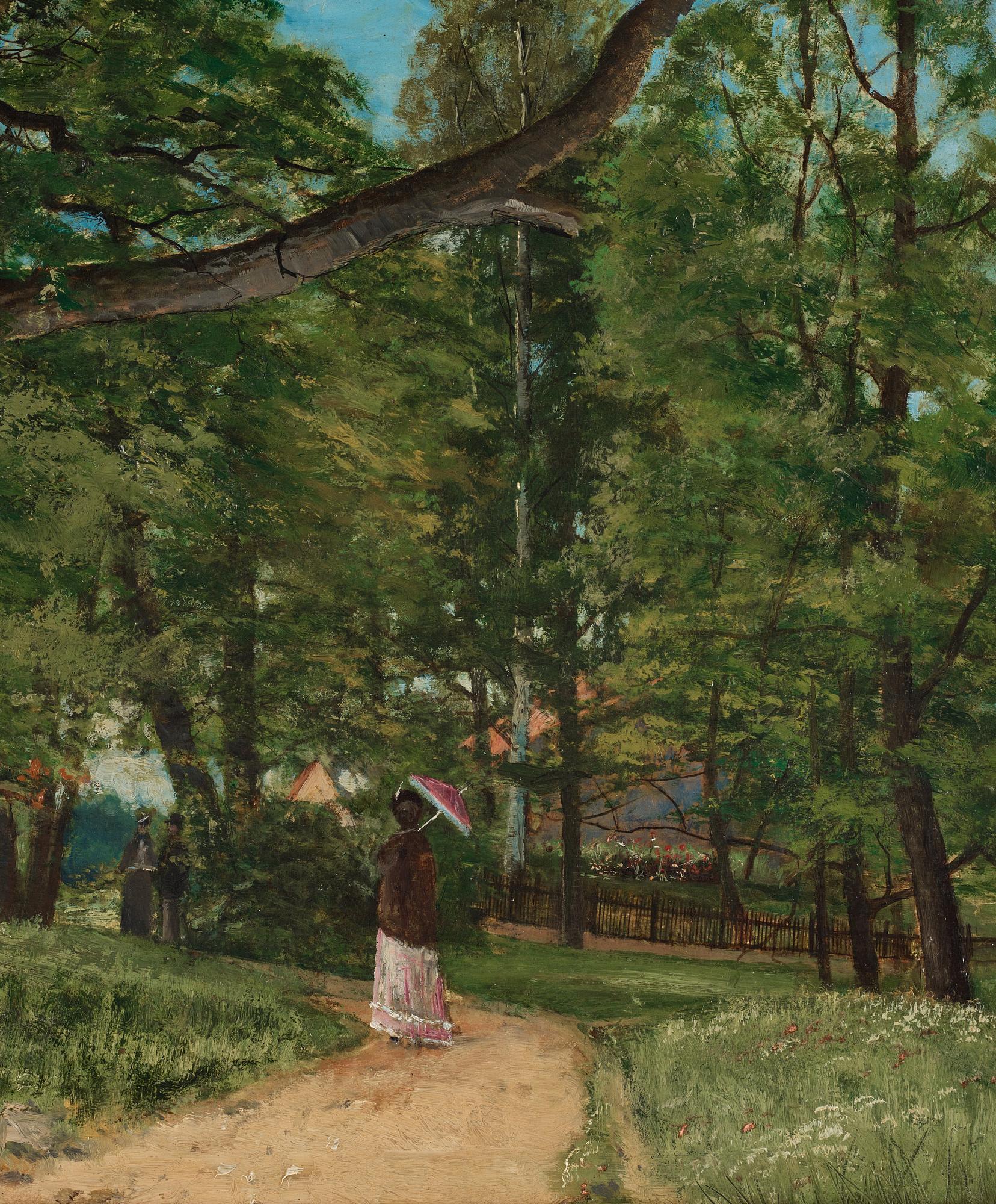 Ivar Naumann, "Flanörer i Frisens park vid Waldemarsudde" (Scene from Frisens Park, Waldemarsudde, Stockholm).