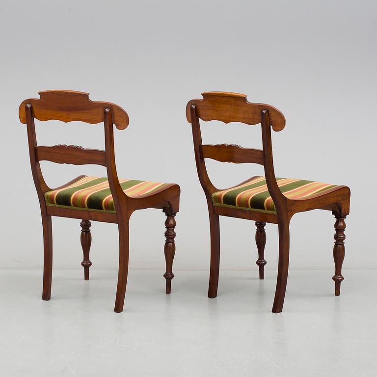 STOLAR, 7 stycken, senempire, 1800-talets mitt.