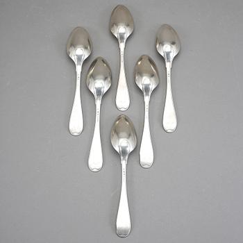 MATSKEDAR, 6 st, Gustaf Folcker, Stockholm, 1809. Vikt ca 395 gram.