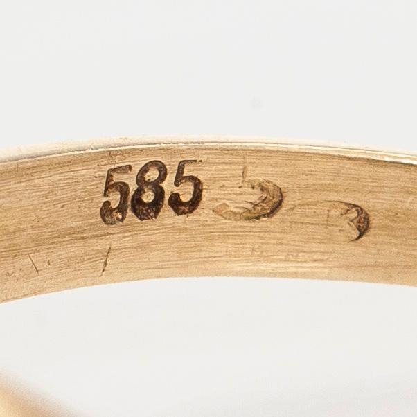 Ring, briljantslipade diamanter, 14K guld.