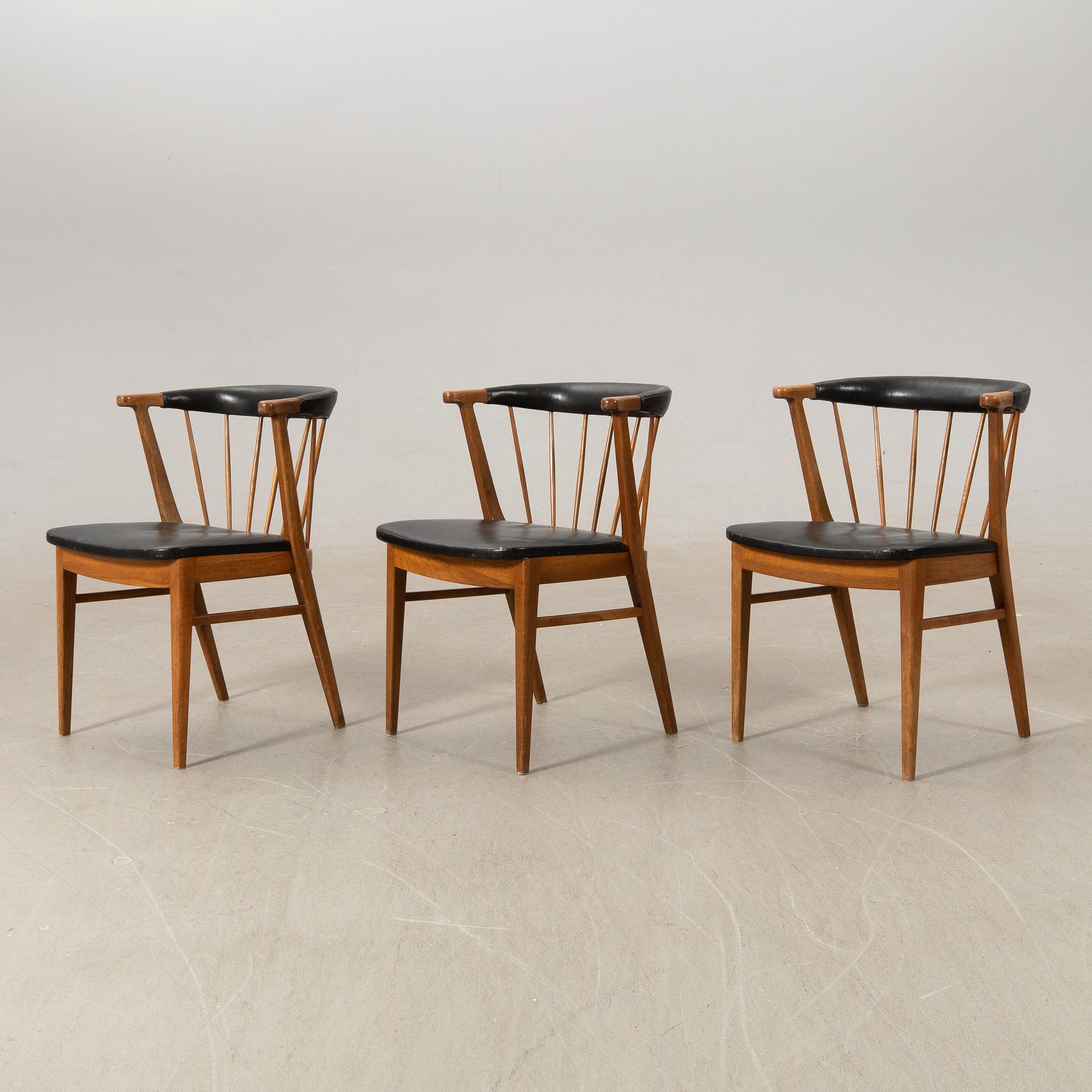 Armchairs 3 pcs, Bodafors Furniture Factory 1950s.