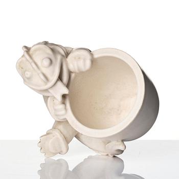 Wilhelm Kåge, a set of two stoneware sculptures of dragon puppies, Gustavsberg, Sweden 1940-50's.