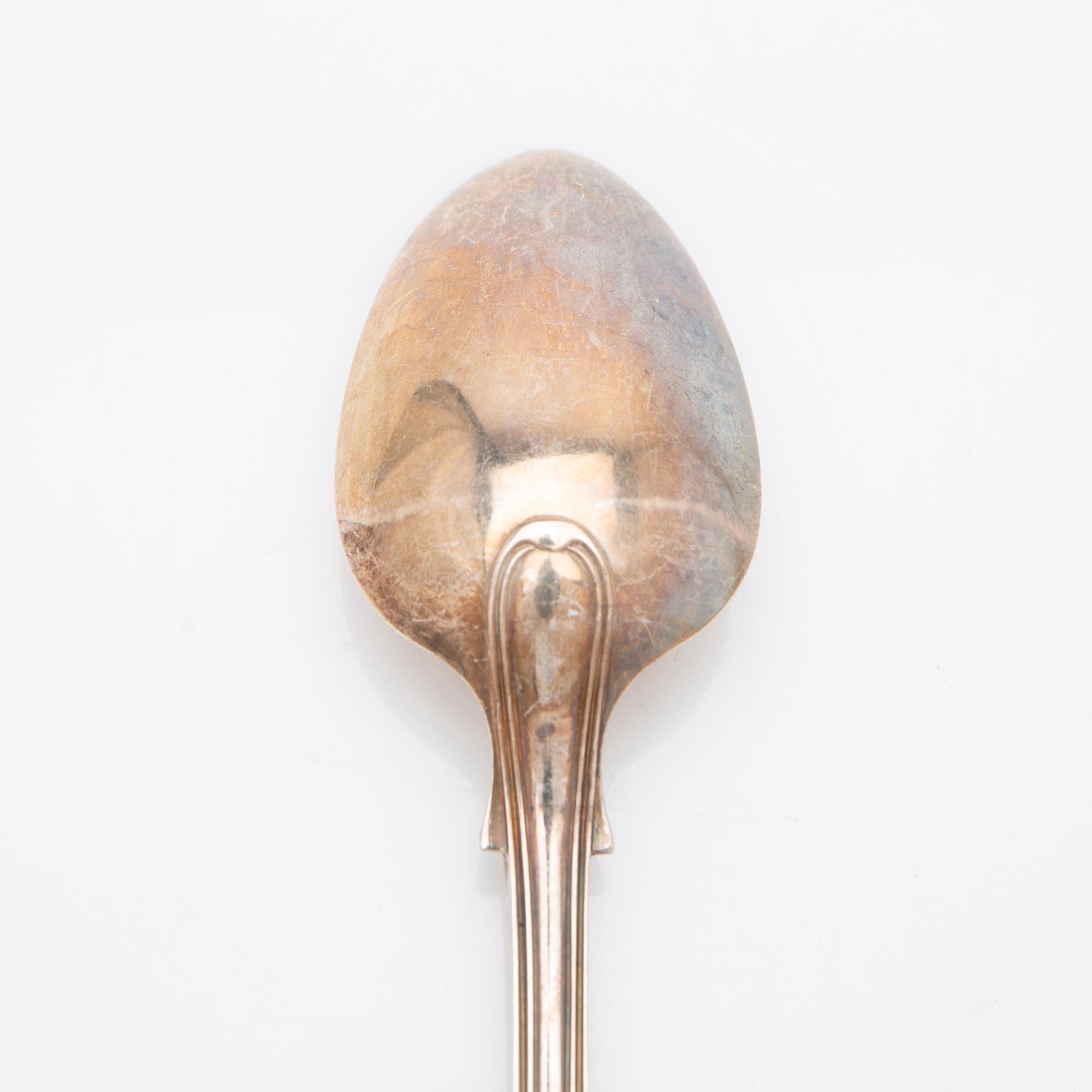 Table spoons, silver, 6 pcs, Mary Chawner (1834-1840), London, England.