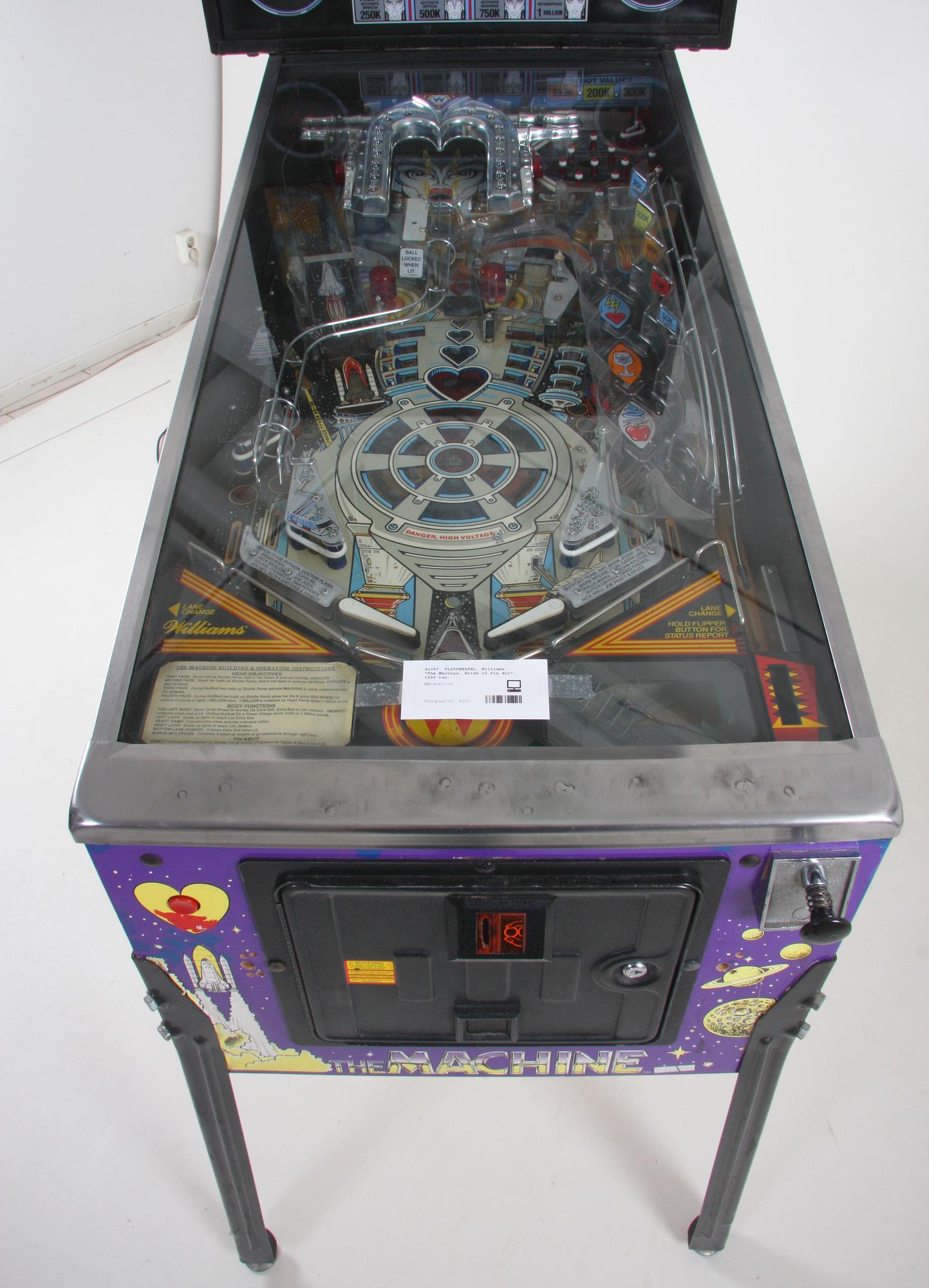 FLIPPERSPEL, Williams, "The Machine. Bride of Pin Bot", 1990-tal.