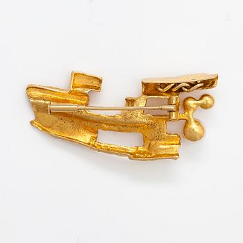 Björn Weckström, An 18K gold and cultured pearls brooch "Bow of Argo". Lapponia.