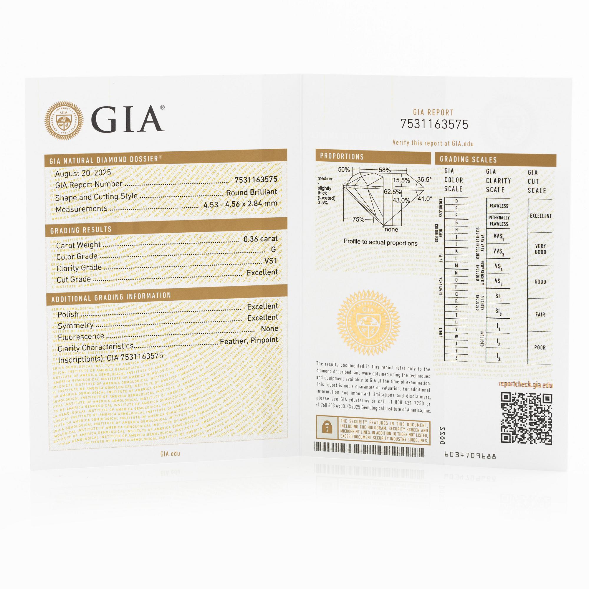 Örhängen 18K vitguld med briljantslipade diamanter, medföljande GIA dossier.