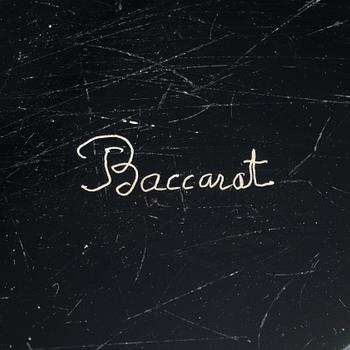Brevpressar, 4 st, glas, Baccarat, Frankrike, 1900-tal, etsad signatur.