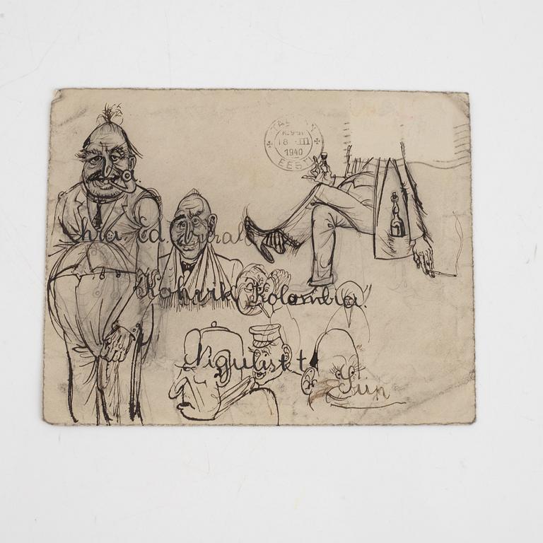 Eduard Wiiralt, Figures on an Envelope.