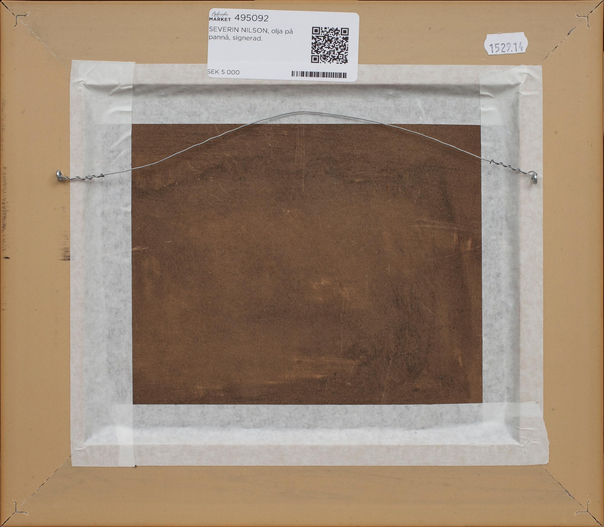 SEVERIN NILSON, olja på pannå, signerad.