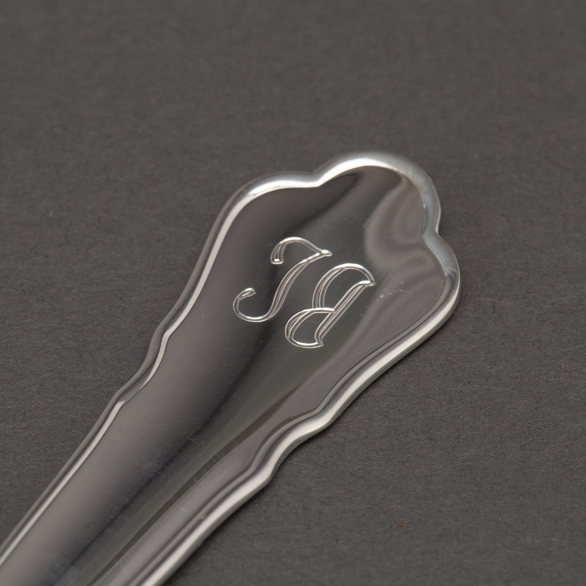 A 36 piece silver cutlery set model "Chippendale", second half of the 20th century.