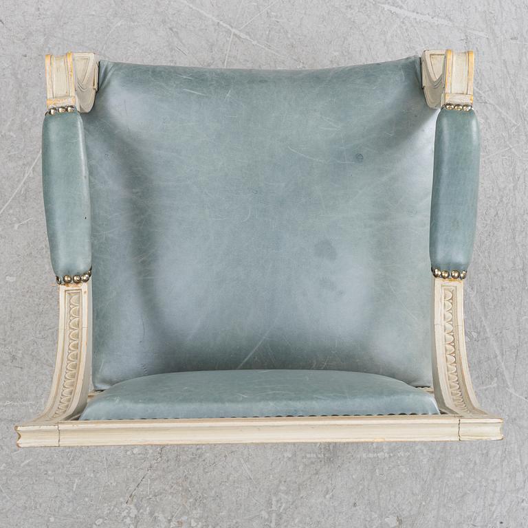 A Late Gustavian style armchair, second half of the 20th century.