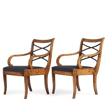 Carl Malmsten, a pair of armchairs, Swedish Grace, Svenska Möbelfabrikerna Bodafors, 1920s,.