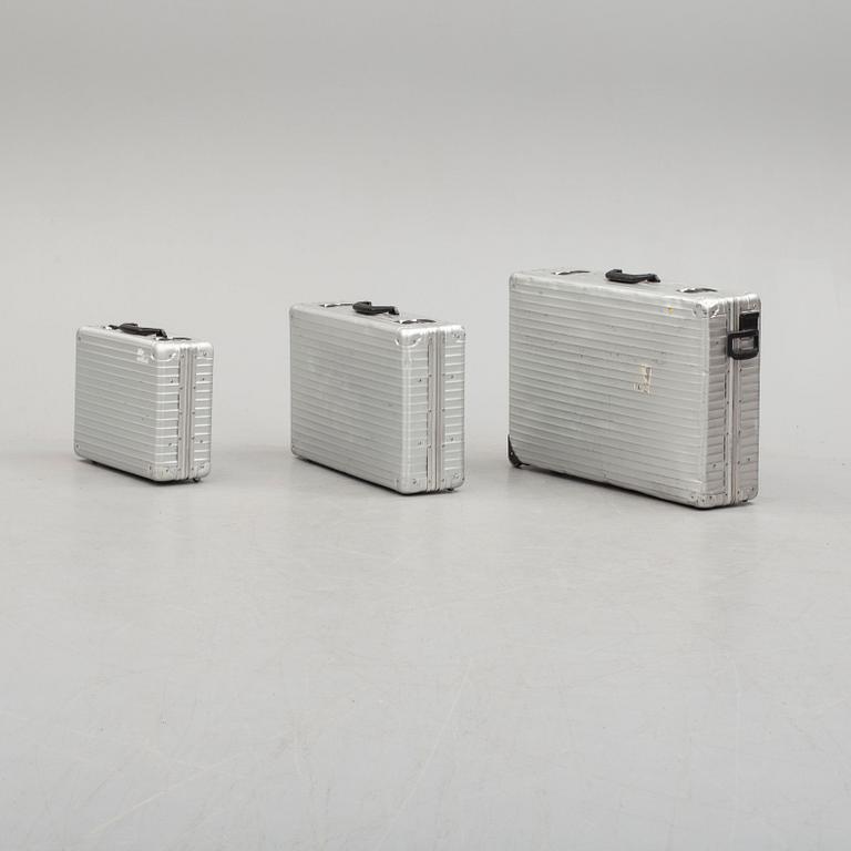 A set of three Rimowa bags later part of the 20th century.