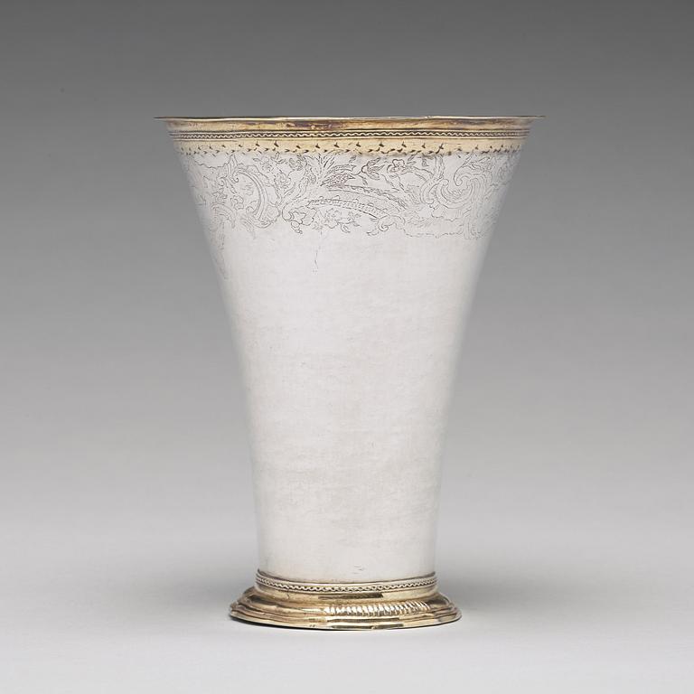 A Swedish 18th century parcel-gilt silver beaker, possibly Lars Petter Hackzell (1768-1771(-72)), Örebro 1769.