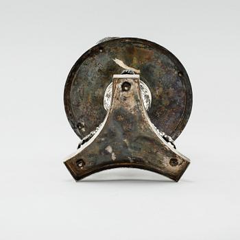 A silver bottle stand, by Gustaf Möllenborg (active 1823-1850), 1837. Weight 1236 g.