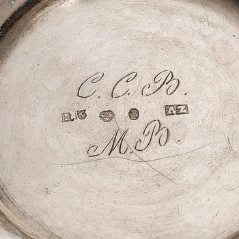 A silver bowl by Adolf Zethelius, Stockholm 1823.