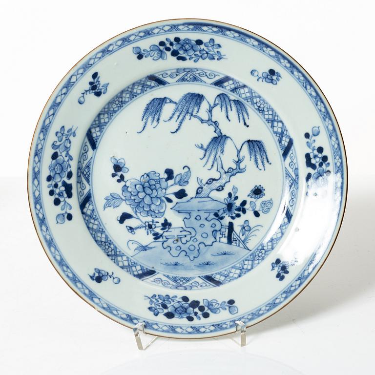 Tallrikar, 10 st, kompaniporslin, Kina, Qingdynastin, Qianlong (1736-95).