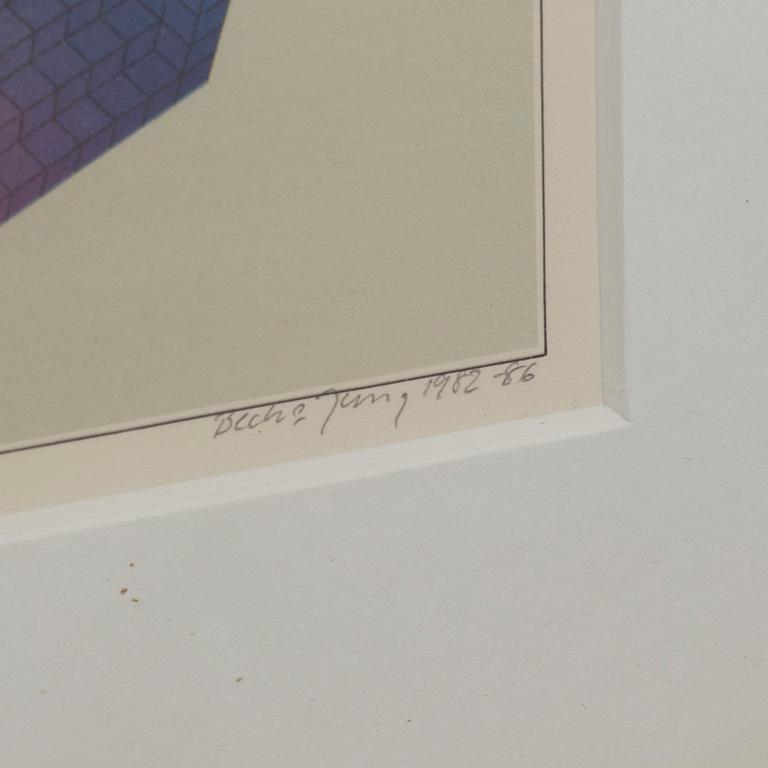 BECK & JUNG, computer ink plot, 3 st, signerde. 1980-tal.