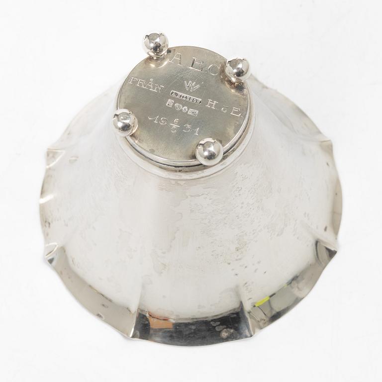 Wiwen Nilsson, skål, silver, A. Nilsson, Lund 1931.
